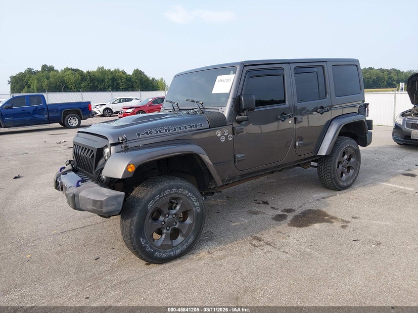 2017 Jeep Wrangler Unlimited Smoky Mountain, Right Front, IAAI, VIN 1C4BJWEG2HL665796 — photo 2