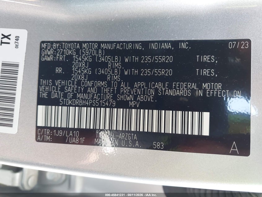 2023 TOYOTA HIGHLANDER SPORT UTILITY VEHICLE 2.4L I-4 DI, DOHC, VVT, TURBO, 265HP