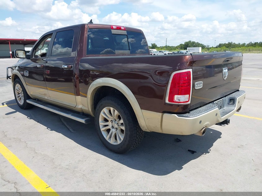 Vin: 1c6rr6pt1ds578318, lot: 46340141, ram 1500 laramie longhorn edition 20133