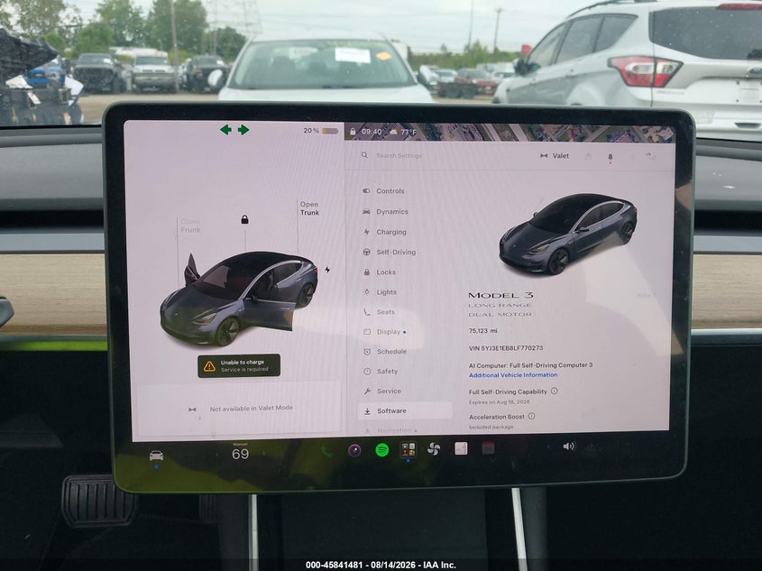 2020 TESLA MODEL 3 auction photo 7