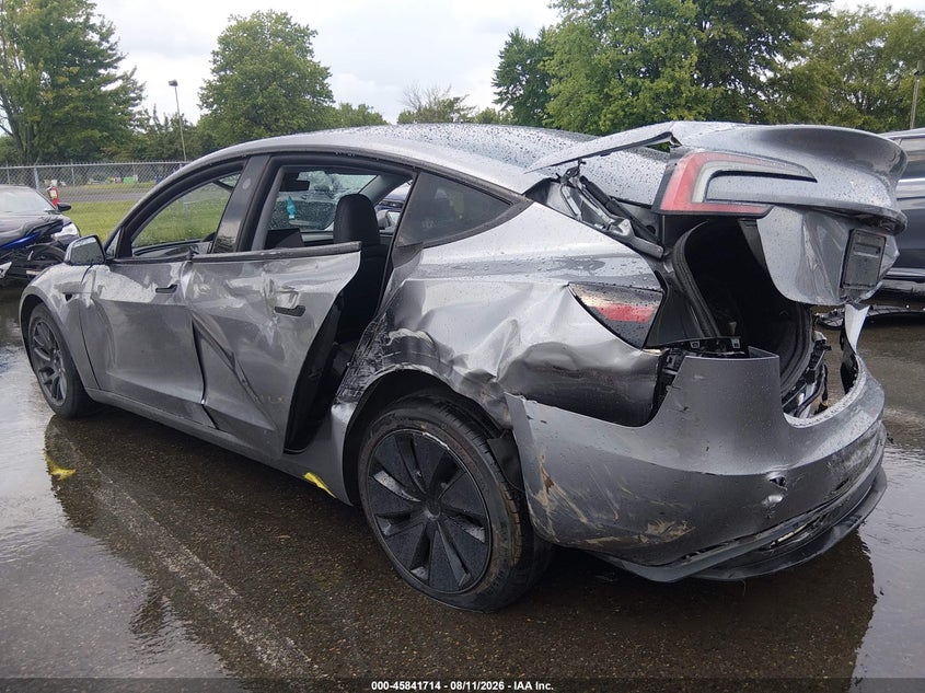 Vin: 5yj3e1ea0sf885388, lot: 46340622, tesla model 3 long range rear-wheel drive/standard rear-wheel drive 20253