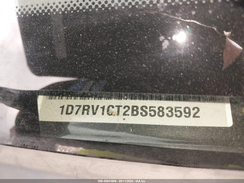 RAM RAM 1500 2011 VIN 1D7RV1CT2BS583592