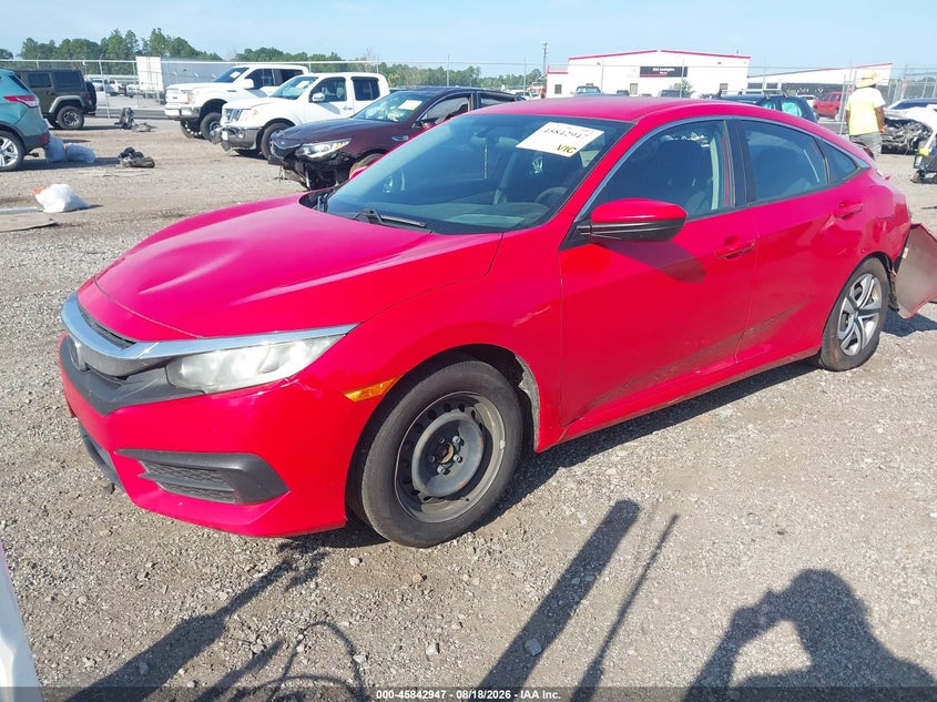 2016 Honda Civic, Удар сзади, IAAI, VIN 2HGFC2F53GH536836 — фото 2