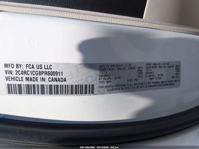 2023 CHRYSLER VOYAGER VAN 3.6L V-6 DOHC, VVT, 287HP