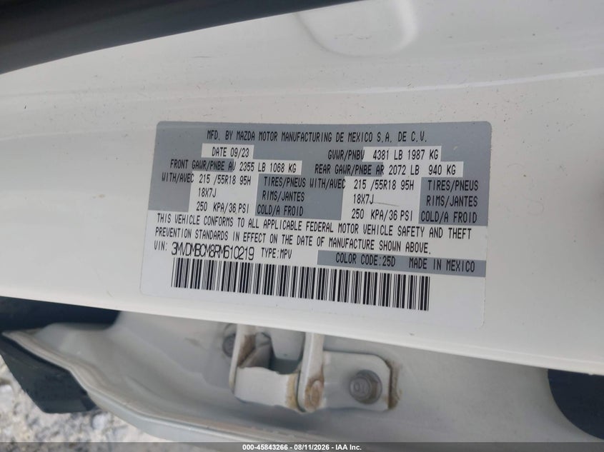 MAZDA CX-30 2024 VIN 3MVDMBCM8RM610219