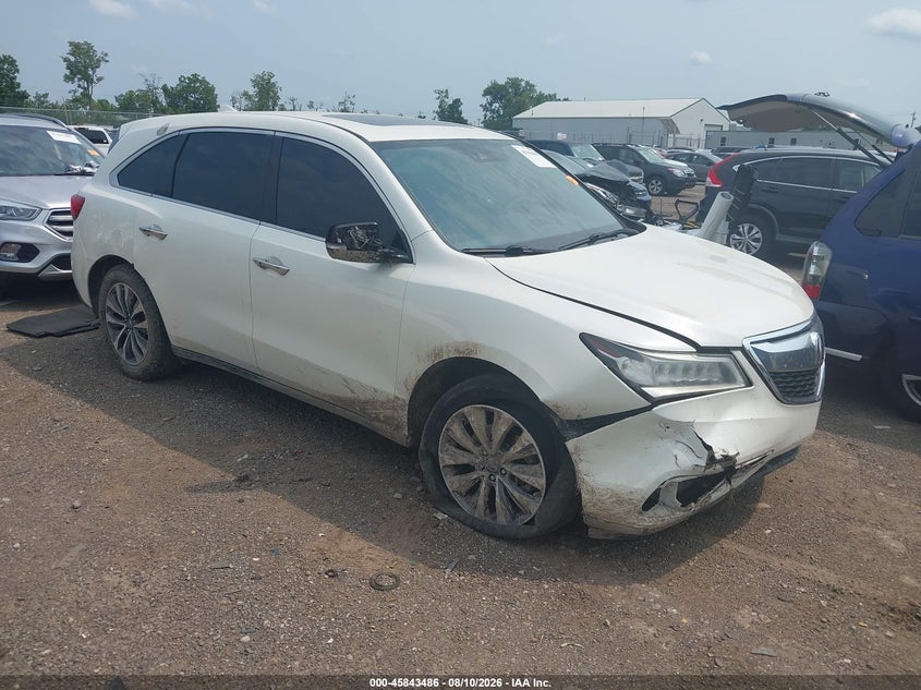2016 Acura Mdx Technology Acurawatch Plus Packages/Technology Package, Перёд и зад, IAAI, VIN 5FRYD4H48GB022229