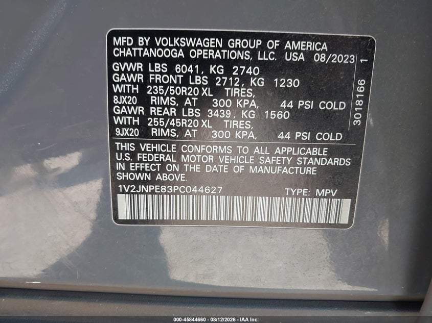 VOLKSWAGEN ID.4 2023 VIN 1V2JNPE83PC044627