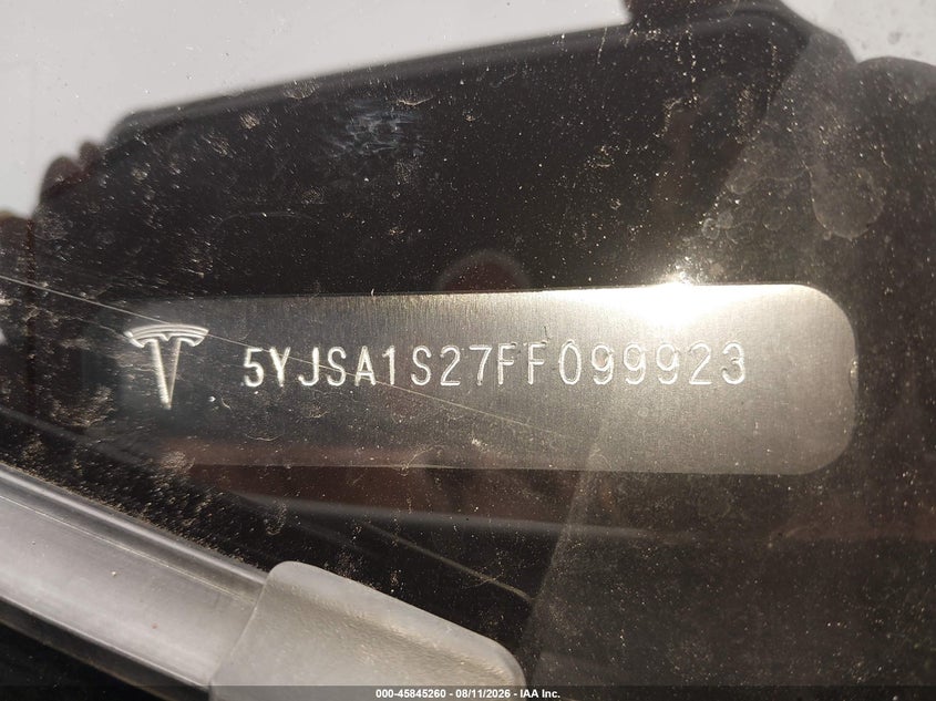 TESLA MODEL S 2015 VIN 5YJSA1S27FF099923