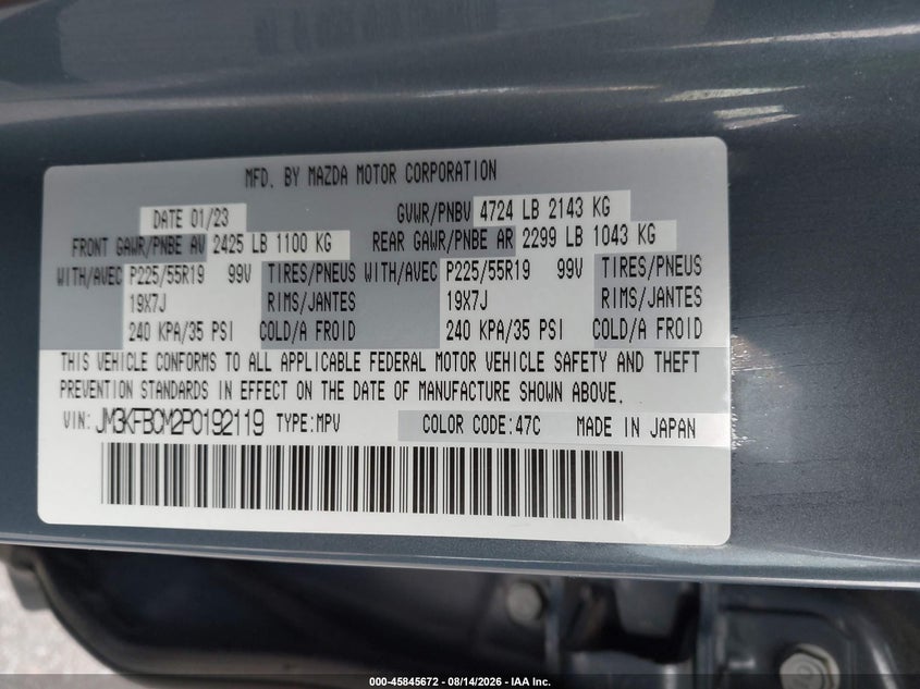 2023 MAZDA CX-5 SPORT UTILITY VEHICLE 2.5L I-4 DI, DOHC, VVT, 187HP