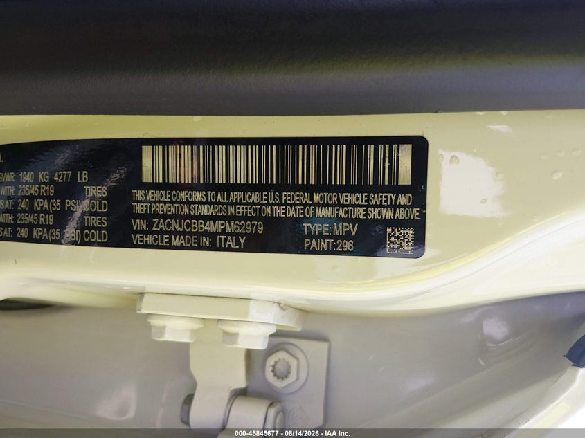 JEEP RENEGADE 2021 VIN ZACNJCBB4MPM62979