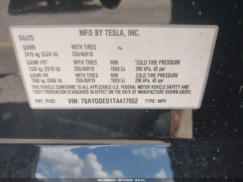 2026 TESLA MODEL Y SPORT UTILITY VEHICLE ELECTRIC