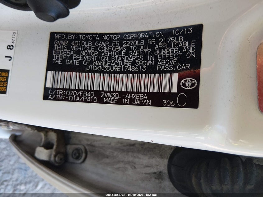 2014 TOYOTA PRIUS HATCHBACK 1.8L I-4 DOHC, VVT, 98HP