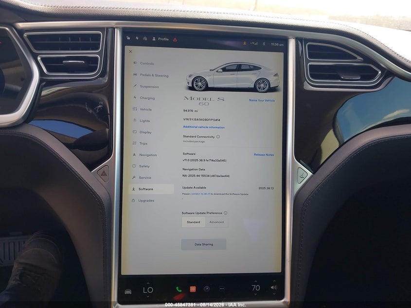 TESLA MODEL S 2013 VIN 5YJSA1AG9DFP13414