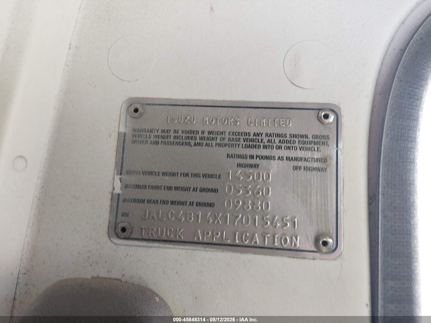 2001 ISUZU NPR auction photo 8