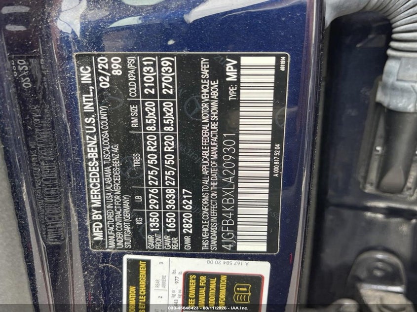 2020 MERCEDES-BENZ GLE 350 auction photo 8
