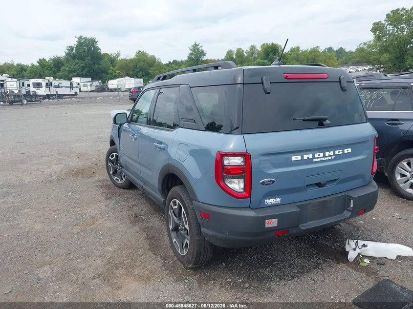 Vin: 3fmcr9c67rre43844, lot: 46347559, ford bronco sport outer banks 20243