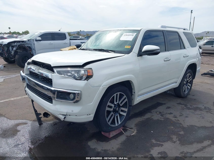 Vin: jtebu5jr8g5299365, lot: 46347891, toyota 4runner limited 20162