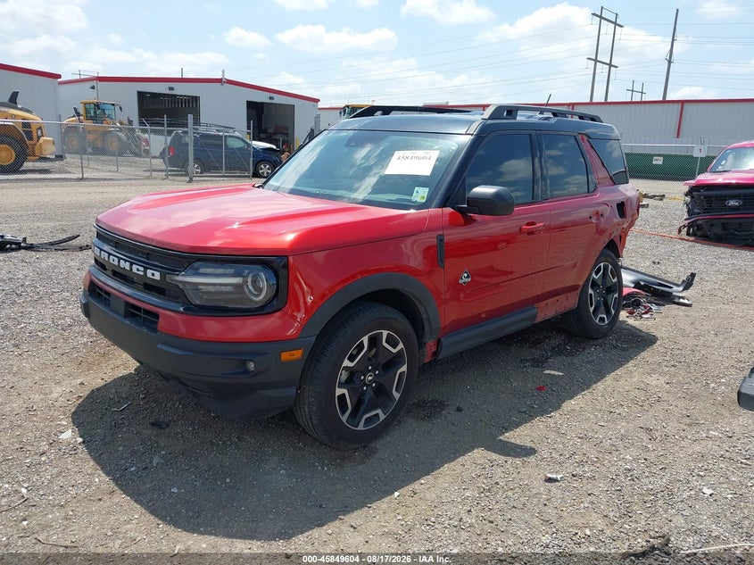 Vin: 3fmcr9c68nrd17969, lot: 46348537, ford bronco sport outer banks 20222