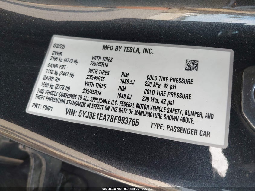 TESLA MODEL 3 - zdjęcie 9