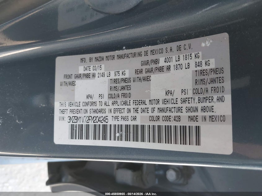 2015 MAZDA MAZDA3 I TOURING · Фото 9