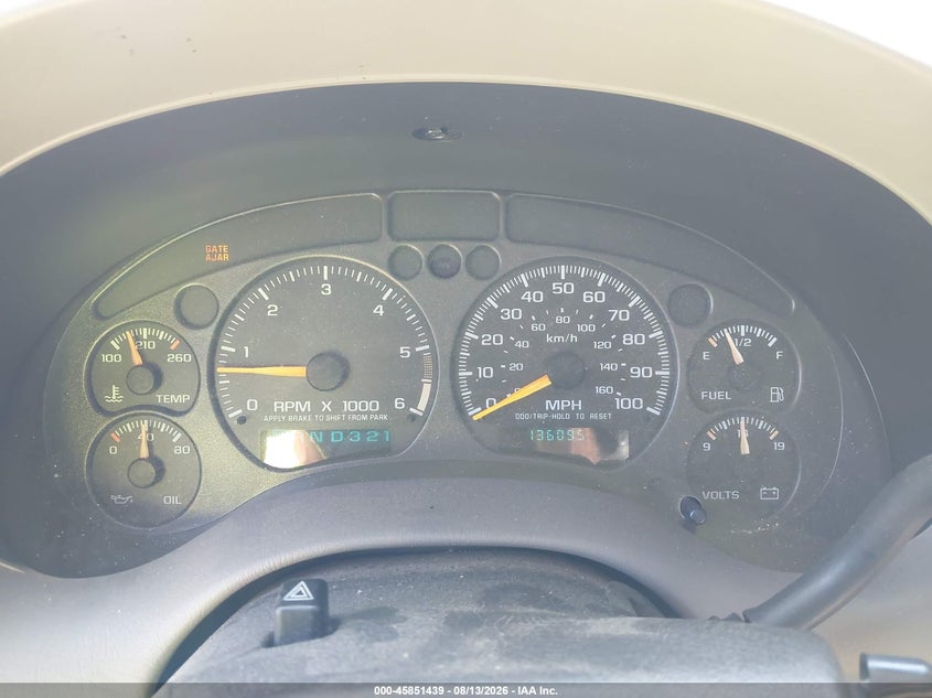 CHEVROLET BLAZER 2001 VIN 1GNDT13W612107730