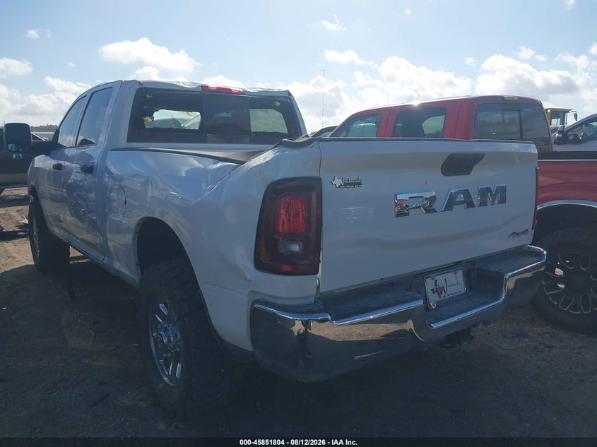 Vin: 3c6ur5cj2tg237945, lot: 46350738, ram 2500 tradesman  4x4 6'4 box 20263