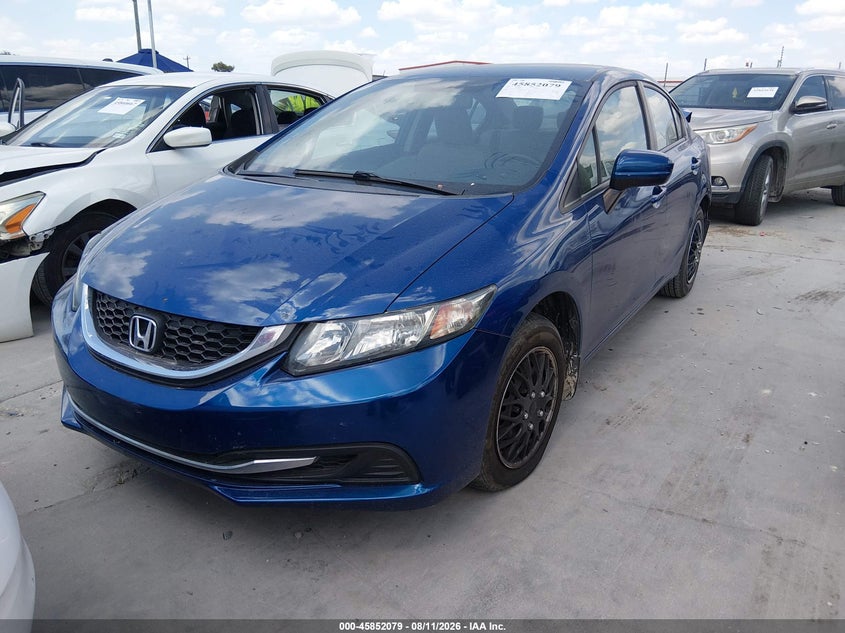 2015 Honda Civic Lx, Rear, IAAI, VIN 19XFB2F54FE047633 — photo 2