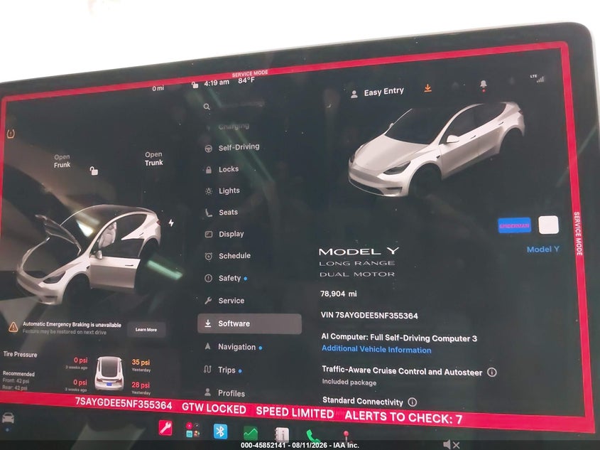2022 TESLA MODEL Y SPORT UTILITY VEHICLE ELECTRIC