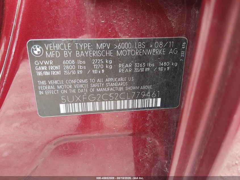2012 BMW X6 SPORT UTILITY VEHICLE 3.0L I-6 DI, DOHC, VVT, TURBO, 300HP