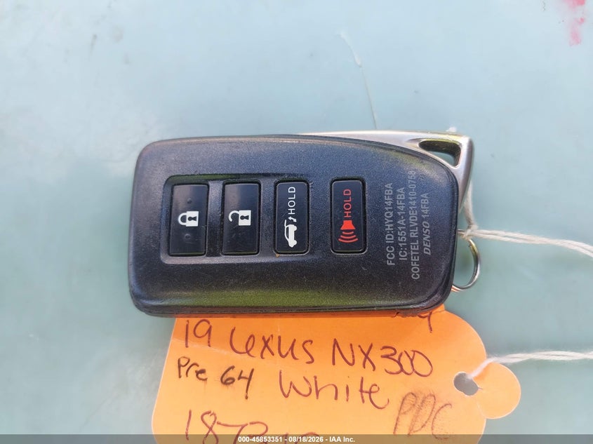 LEXUS NX 300 2019 VIN JTJBARBZ6K2192986