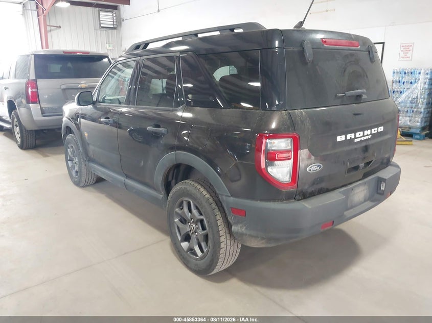 Vin: 3fmcr9d93mrb17606, lot: 46352297, ford bronco sport badlands 20213