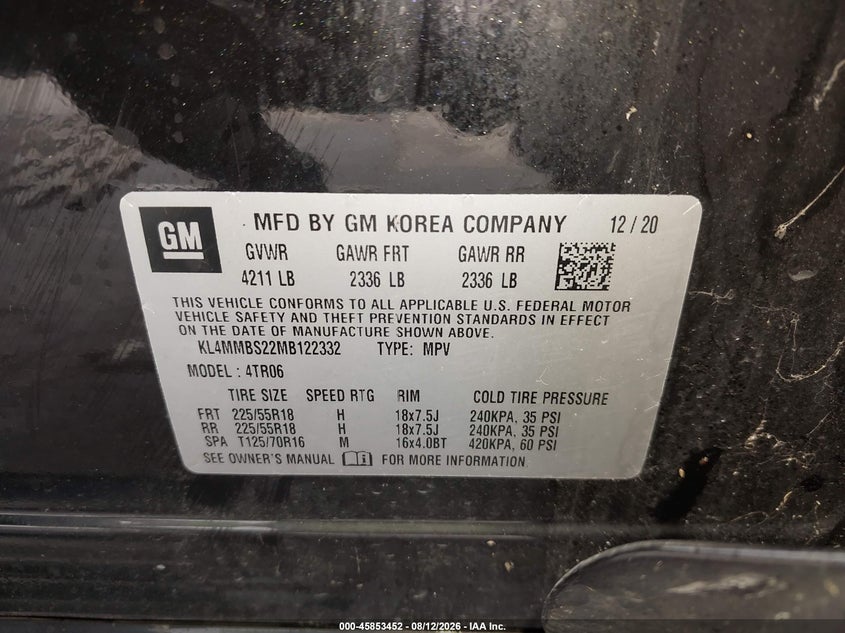 BUICK ENCORE GX 2021 VIN KL4MMBS22MB122332