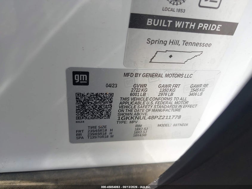 2023 GMC ACADIA SPORT UTILITY VEHICLE 2.0L I-4 DI, DOHC, VVT, TURBO, PREMIUM , 228HP