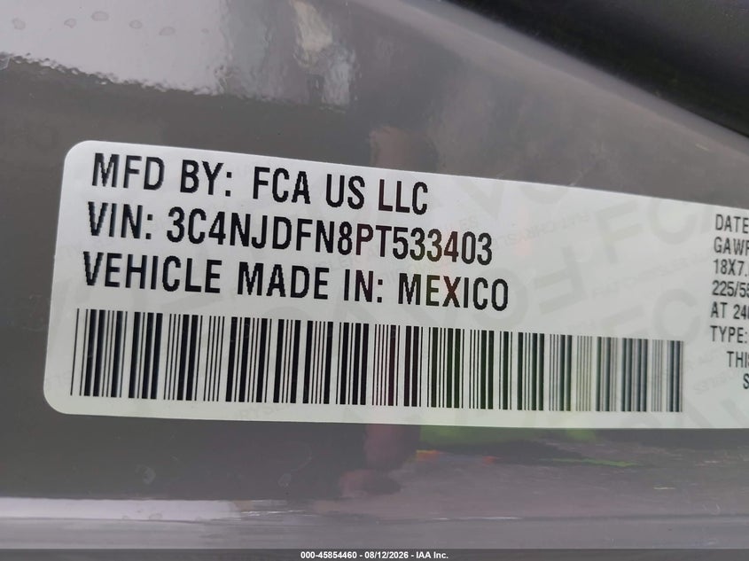 JEEP COMPASS 2023 VIN 3C4NJDFN8PT533403