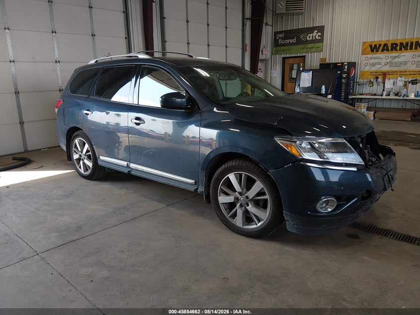 Vin: 5n1ar2mm0ec695844, lot: 46353595, nissan pathfinder platinum 20141