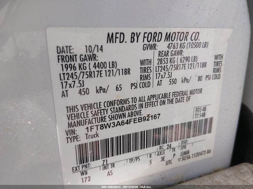 2015 FORD F-350 auction photo 8
