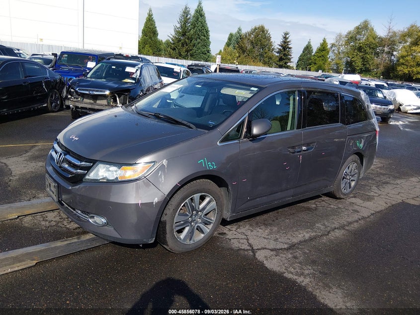 Vin: 5fnrl5h93gb055455, lot: 46355011, honda odyssey touring/touring elite 20162