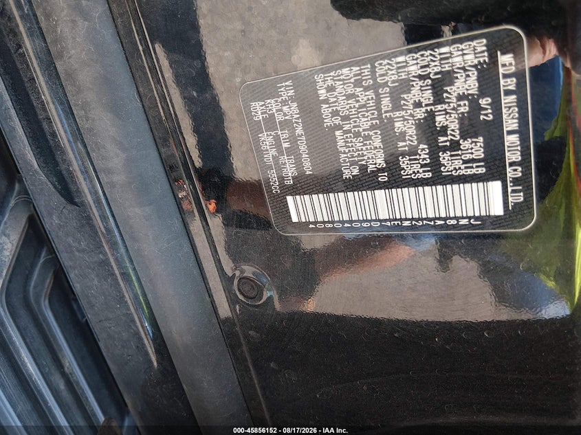 INFINITI QX56 2013 VIN JN8AZ2NE7D9040804
