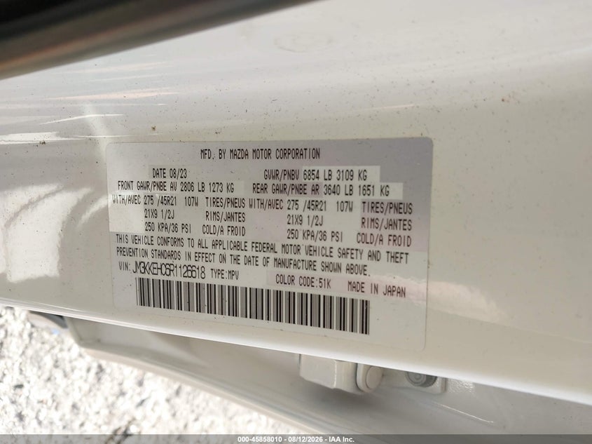 MAZDA CX-90 2024 VIN JM3KKEHC6R1126618