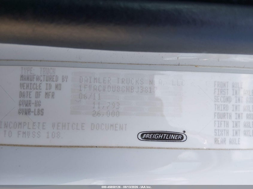 2012 FREIGHTLINER M2 auction photo 8