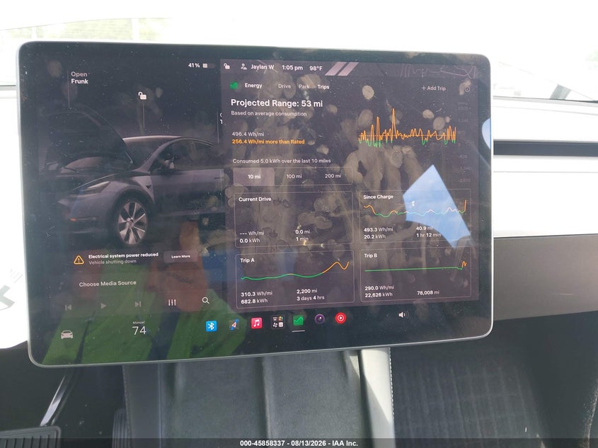 TESLA MODEL Y 2022 VIN 7SAYGDEE4NF370941