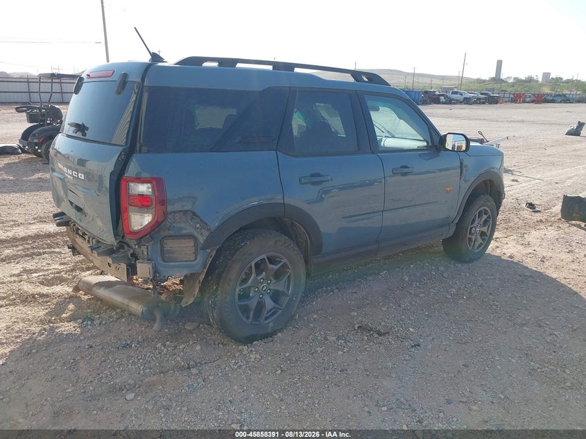 Vin: 3fmcr9d9xpre03831, lot: 46357324, ford bronco sport badlands 20234