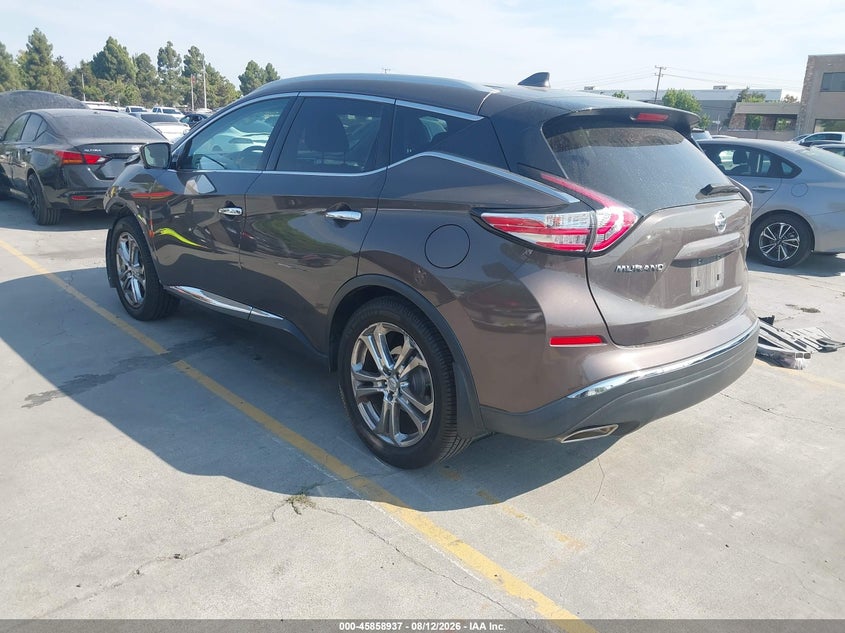 Vin: 5n1az2mg7jn138244, lot: 46357870, nissan murano platinum 20183