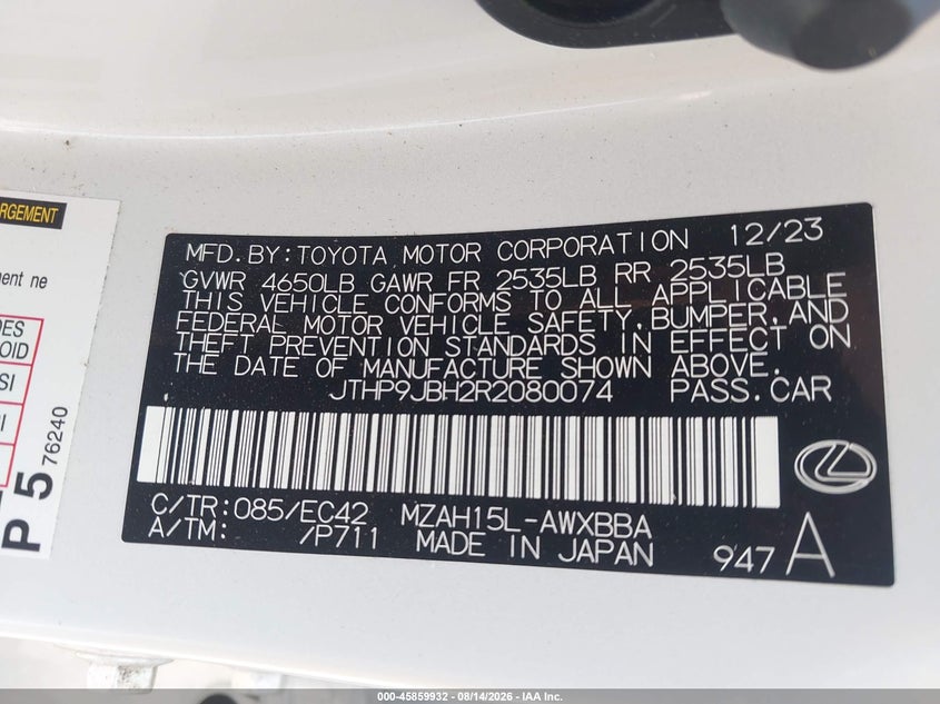 LEXUS UX 250H - zdjęcie 9