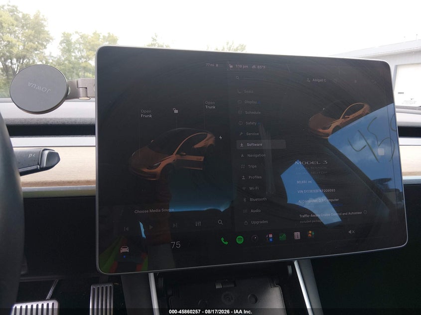 TESLA MODEL 3 2019 VIN 5YJ3E1EB7KF209593