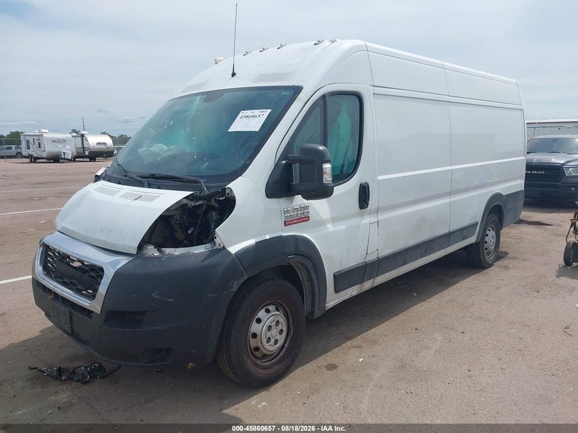 Vin: 3c6mrvjgxme586047, lot: 46359627, ram promaster 3500 cargo van high roof 159 wb ext 20212