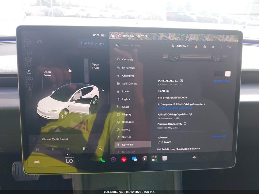 TESLA MODEL 3 2025 VIN 5YJ3E1EA1SF980008