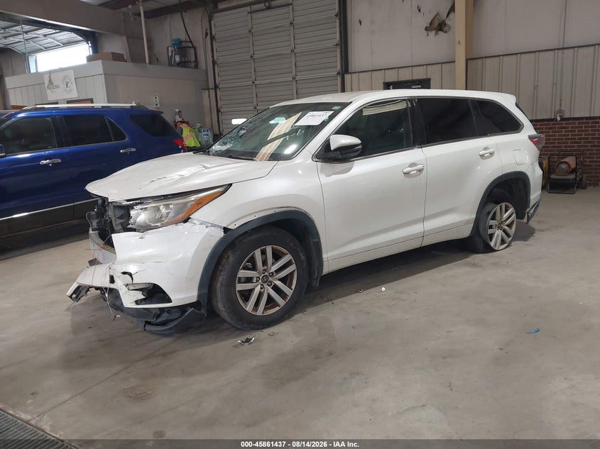 TOYOTA HIGHLANDER 2016 VIN 5TDBKRFH5GS326338