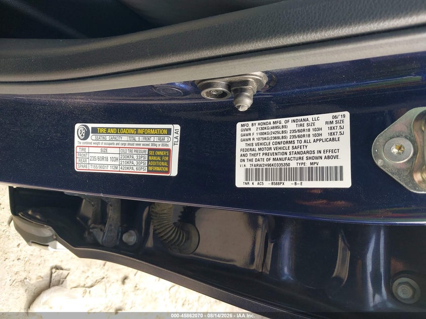 2019 HONDA CR-V TOURING · Фото 9