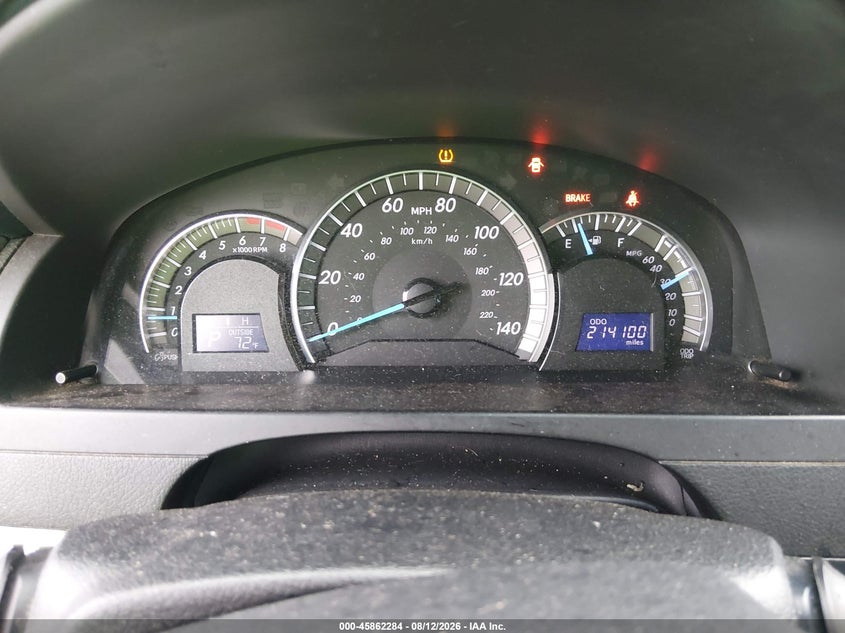 2012 TOYOTA CAMRY SEDAN 2.5L I-4 DOHC, VVT, 178HP